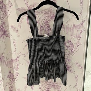 Navy blue and white striped Madewell top